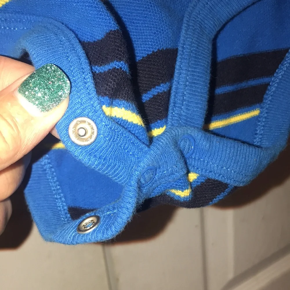 Infant Boy’s Striped Polo Onesie